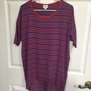 NWT Lularoe XXS Red Blue Striped Irma